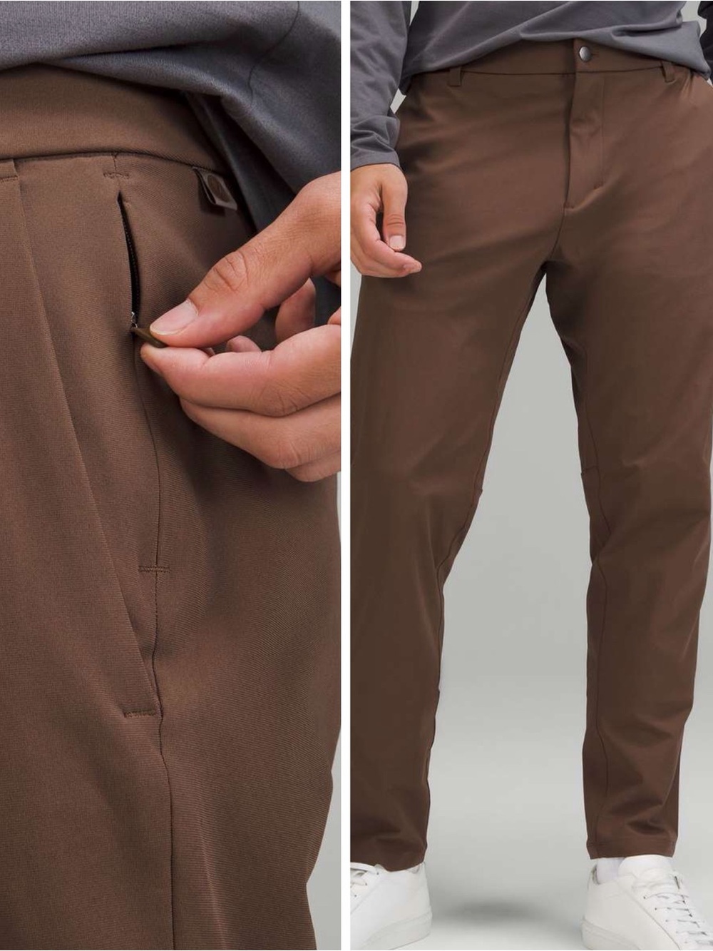 Lululemon Men Brown Commission Classic Fit Pants US28 Athleisure Preppy Minimal